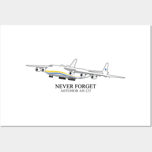 Antonov 225 Mryia Ukraine Jumbo Jet Cargo Airplane Posters and Art
